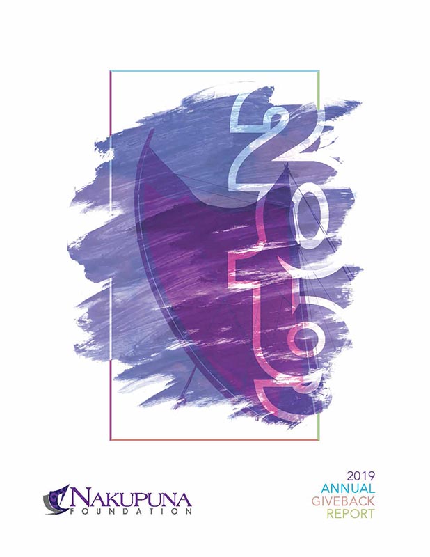 Our Reports 6 Nakupuna foundation's 2019 annual report cover image, which is used on the community impact and our reports pages.