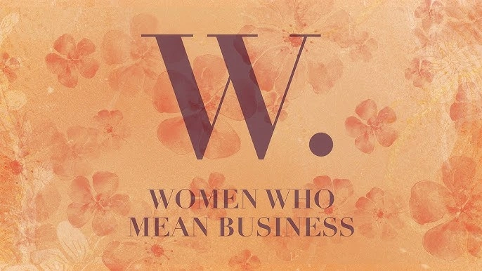 Our News 1 Women who mean business graphic with floral background.